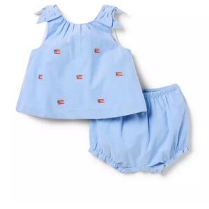 Janie and Jack embroidered flag match set